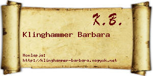 Klinghammer Barbara névjegykártya